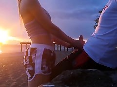 Blowjob on the beach and in the car