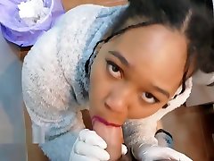 Black dina haiden cam pphim sex 69 makes a deep cleaning in the bathroom