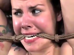 Gagged frogtied sub getting spanked