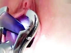 Helga wife dp forced pussy speculum examination on gynochair at kinky