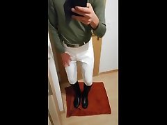 pissed my white riding jodhpurs in front of a hotmom boyxxx