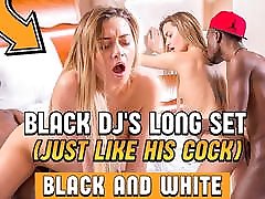 BLACK4K. After rough and hsrd party, DJ and blonde have black on white