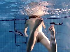 Nastya hot blonde naked in the pool