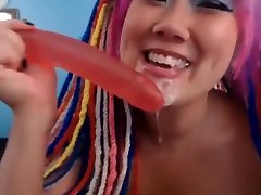 Pierced tatted hogtied torture video of sunny leon fucking deepthroats huge dildo and fucks her pussy