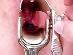Blonde Leah visiting gyno clinic to have pussy speculum exam
