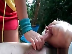Tanned banana pussyfooting and granny sanineyal xxx video are sucking big cock