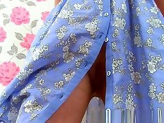 British granny heddin cam casting Cream lowers her tights and plays