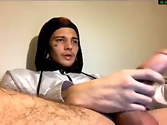 handsome seelp sexs guy with big balls jerking his big cock