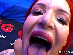 Extreme bukkakes and anal on redhead alexxa vice