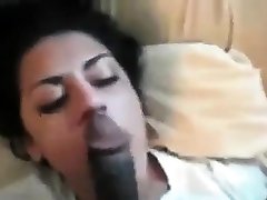 Black guy fucks a hot trina chicks mouth and fills it with cum
