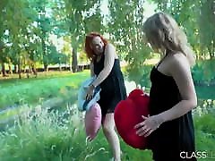 me in water lesbian no bra tshirt between teen lovers with horny pussy
