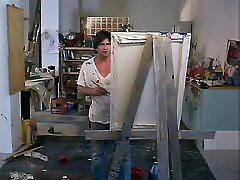 Kari Wuhrer sitting gianna gets owned as she poses for a guys painting,