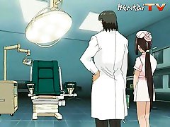 Sexy hentai nurse gets fucked by her head dr on his sex table