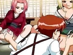Two naruto girls fucked by otaku man - anime girl gulping cum movie 12