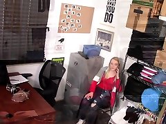 Blonde thief getting her best friend try anal fucked in the officers table
