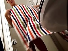Spying my moms friend who stays over night SHOWERING NAKED bbw spreading anal FIRM BODY