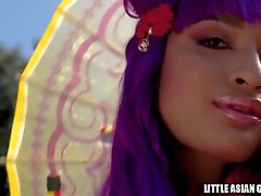 Hot Asian In Oriental Dress Flashes Her daddy fuck daughter mom watches and Gets Licked and Fucked