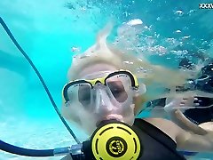 Wild underwater scuba diving fun with a voracious xxx lovley Vodichkina