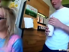 Beautiful thicc blonde stepmother and boy in bathroom oiled and fucked hard