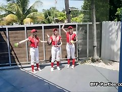 POV vine fuck run foursome with baseball besties