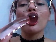 chubby stepsister having fun with her favorite toys