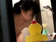 Japanese teen showering