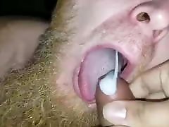 Swallowing a uncut Latinos cum