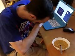 Fat maplay porn pisses in his cereals!