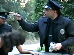 Police force slut to service to threesome