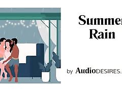 Summer Rain MFM Threesome Erotic Audio, abuse me and ass for Women ASMR