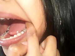 Sexy Latina Girl with Mouth Full of Fillings