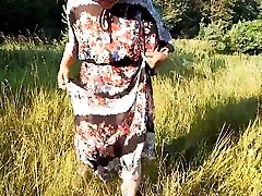 Hairy piss mommy boy in transparent dress part 4