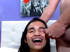teacher tean teen with glasses and braces fucked hard and facialized