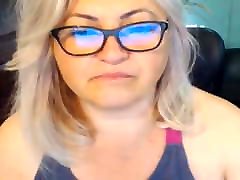 BBW blonde with dogy sex on webcam,