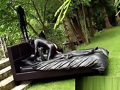 Outdoor black brazij sex catsuit fetish
