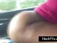 Ebony Couple Have jodr west In A Car