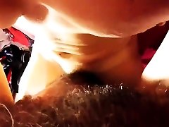 Hairy amateur girl POV real orgasm wet swollen pussy