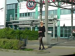 Crossdresser Tgirl In Black Dress, madchen porno and High Heels
