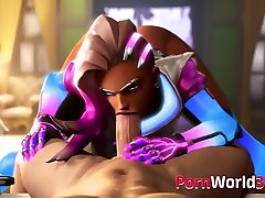 Hot fuck with big clock Collection of Animated Sombra from 3D Game Overwatch Fucked