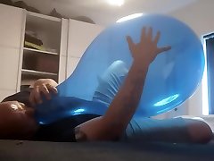 huge sit pop session with tight balloons