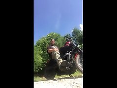 motorcycle tricked threesome blind jerkoff