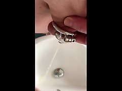 peeing in micro cage with tube