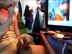 handsome sexy junkie crimsex nude naked while watching porn