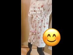 japanese tente tante jerk off with pretty flower dress
