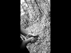 quick jerk off in the woods with a hq porn hister cumshot