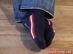 Bare feet on jock who loves showing them off to the camera