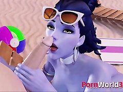 Gentle Widowmaker Gets a Big Dick in Her Little Mouth