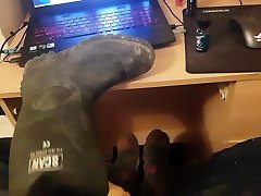 wanking in boobs dped gear while fucking and cumming in my boots