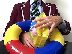 horny school son mom massages wank with inflatables