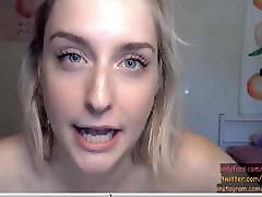 Sexy Blonde Blue Eye cam sister in law italy masturbates and talks dirty